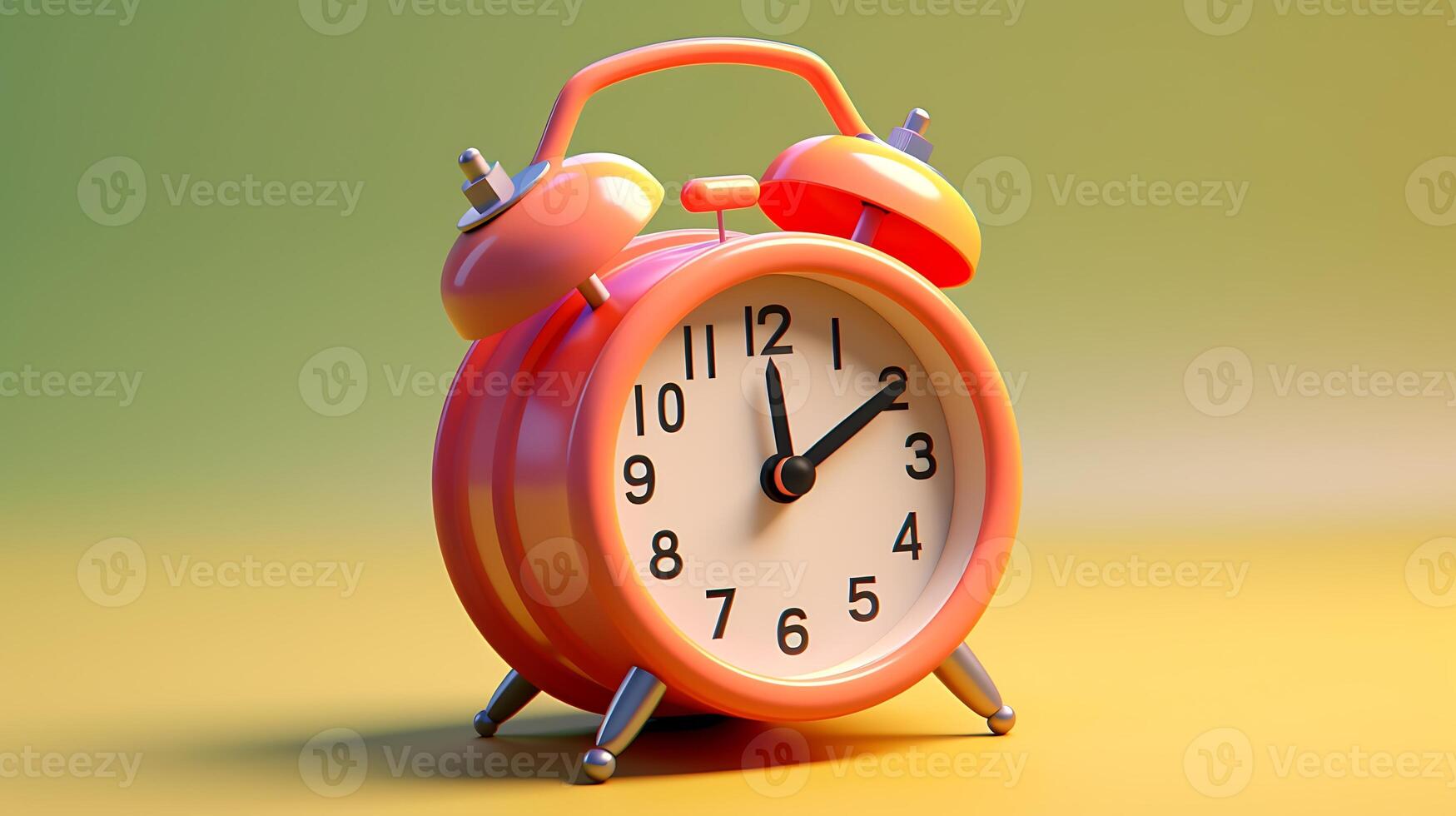 3d rendering alarm clock icon symbol watch design illustration. generative AI photo