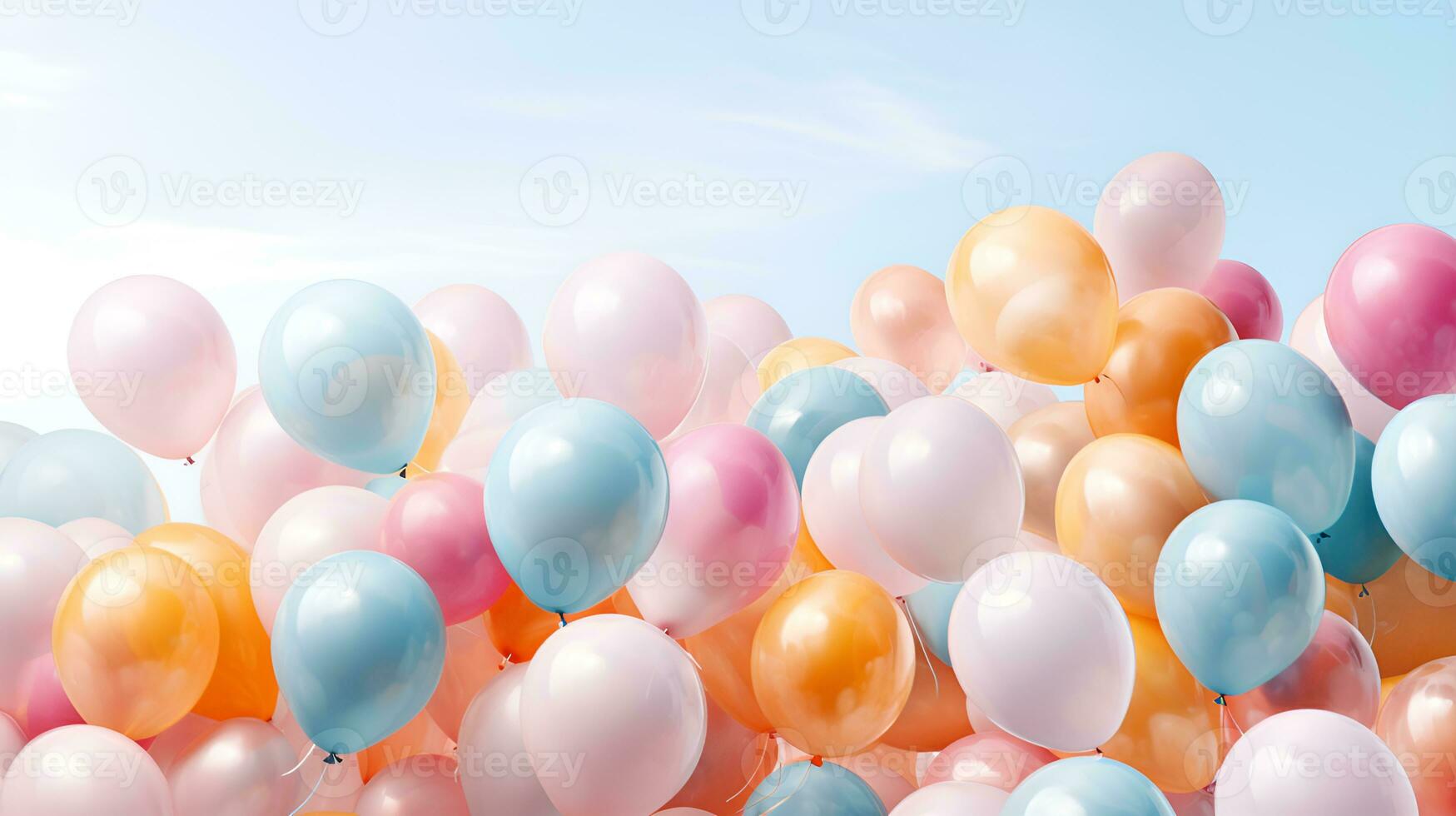 colorful party balloons in pastel colors photo