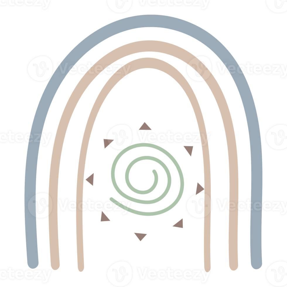 boho arco iris armonía. Clásico mano dibujar estilo decoración fantasía sueño. png