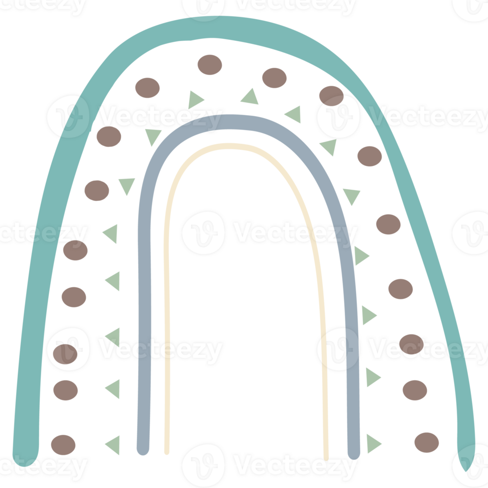 boho arco iris armonía. Clásico mano dibujar estilo decoración fantasía sueño. png