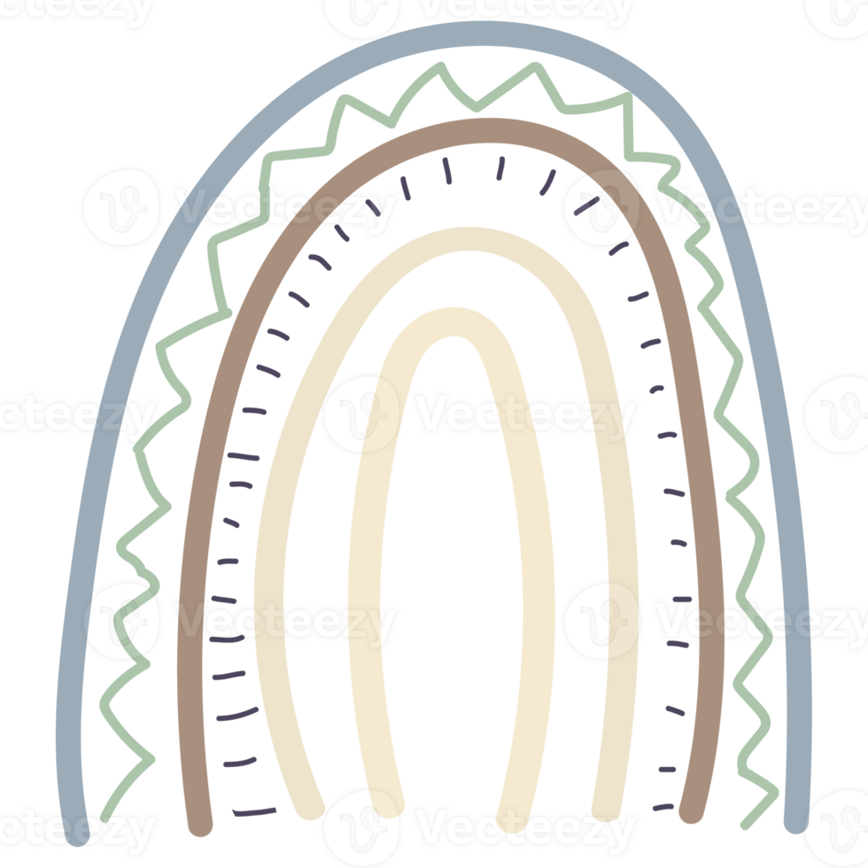 boho arco iris armonía. Clásico mano dibujar estilo decoración fantasía sueño. png