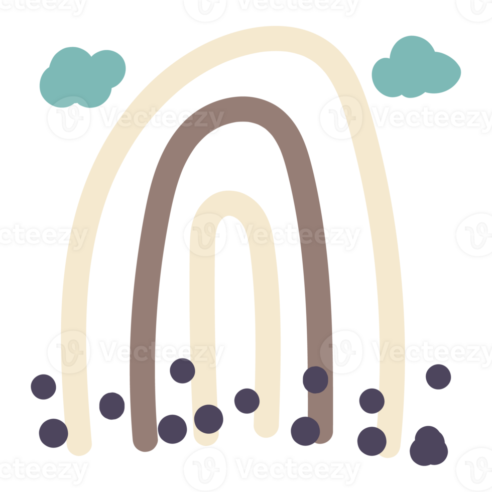 boho arco iris armonía. Clásico mano dibujar estilo decoración fantasía sueño. png