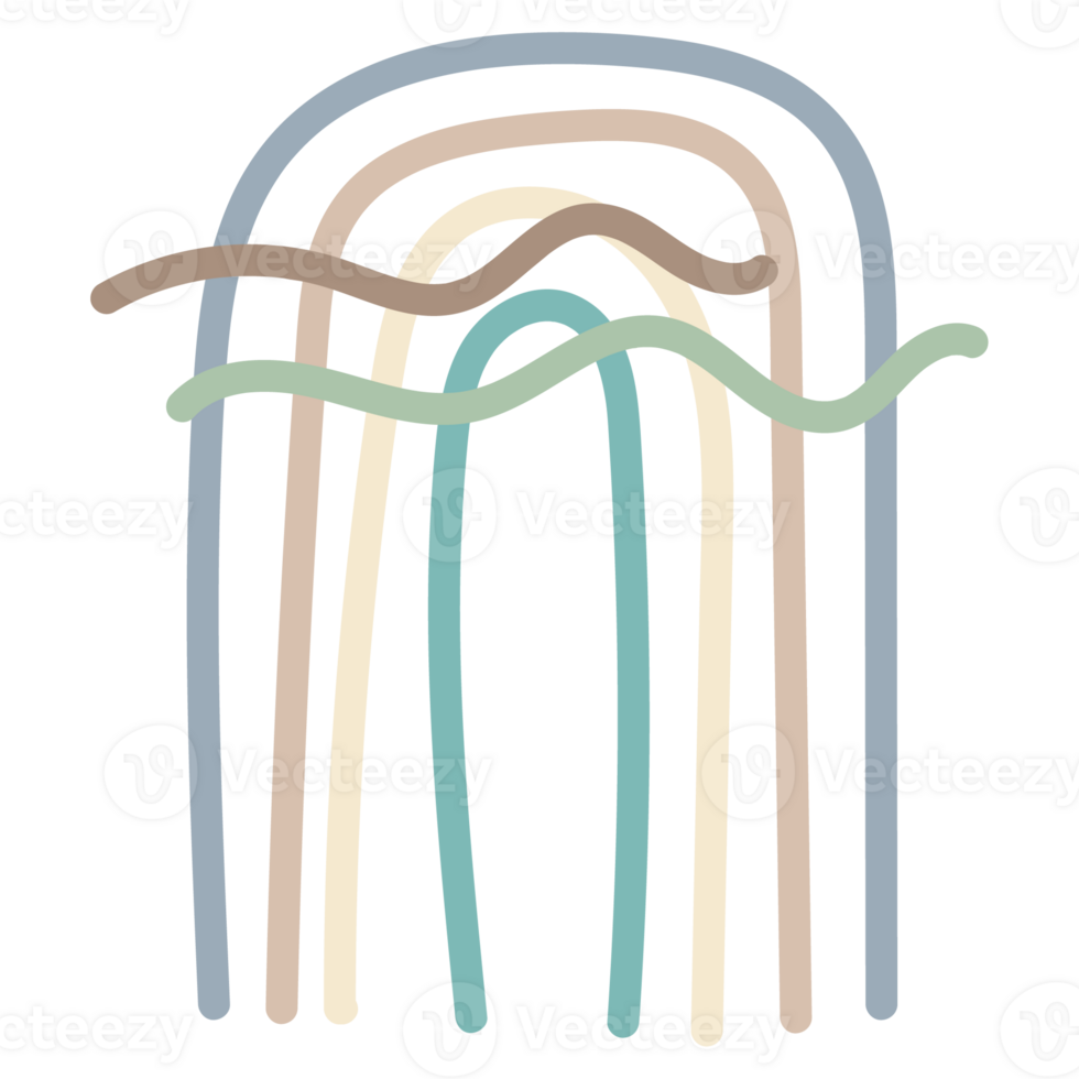 boho arco iris armonía. Clásico mano dibujar estilo decoración fantasía sueño. png