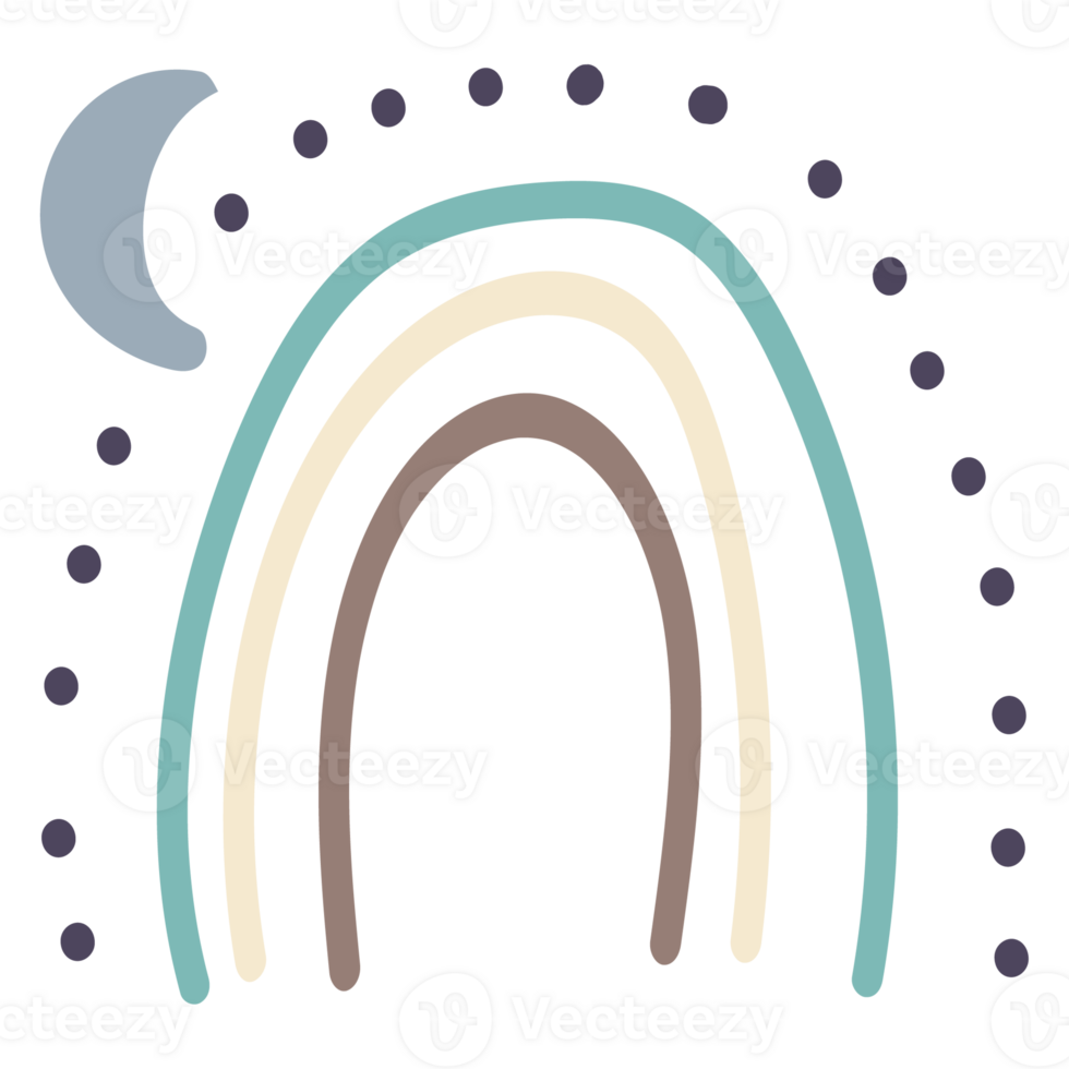 boho arco iris armonía. Clásico mano dibujar estilo decoración fantasía sueño. png