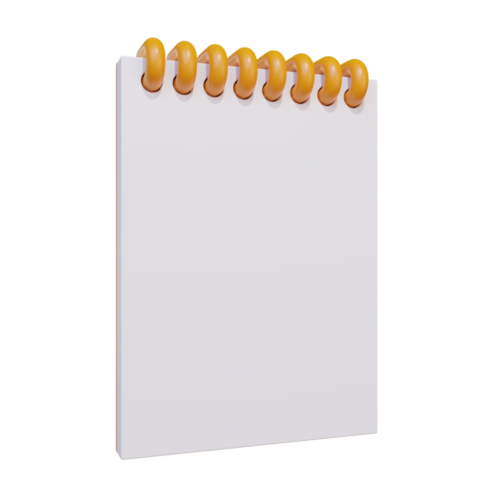 A cute ring book PNG transparent background, a model of stationery in a back-to-school theme, 3D illustration