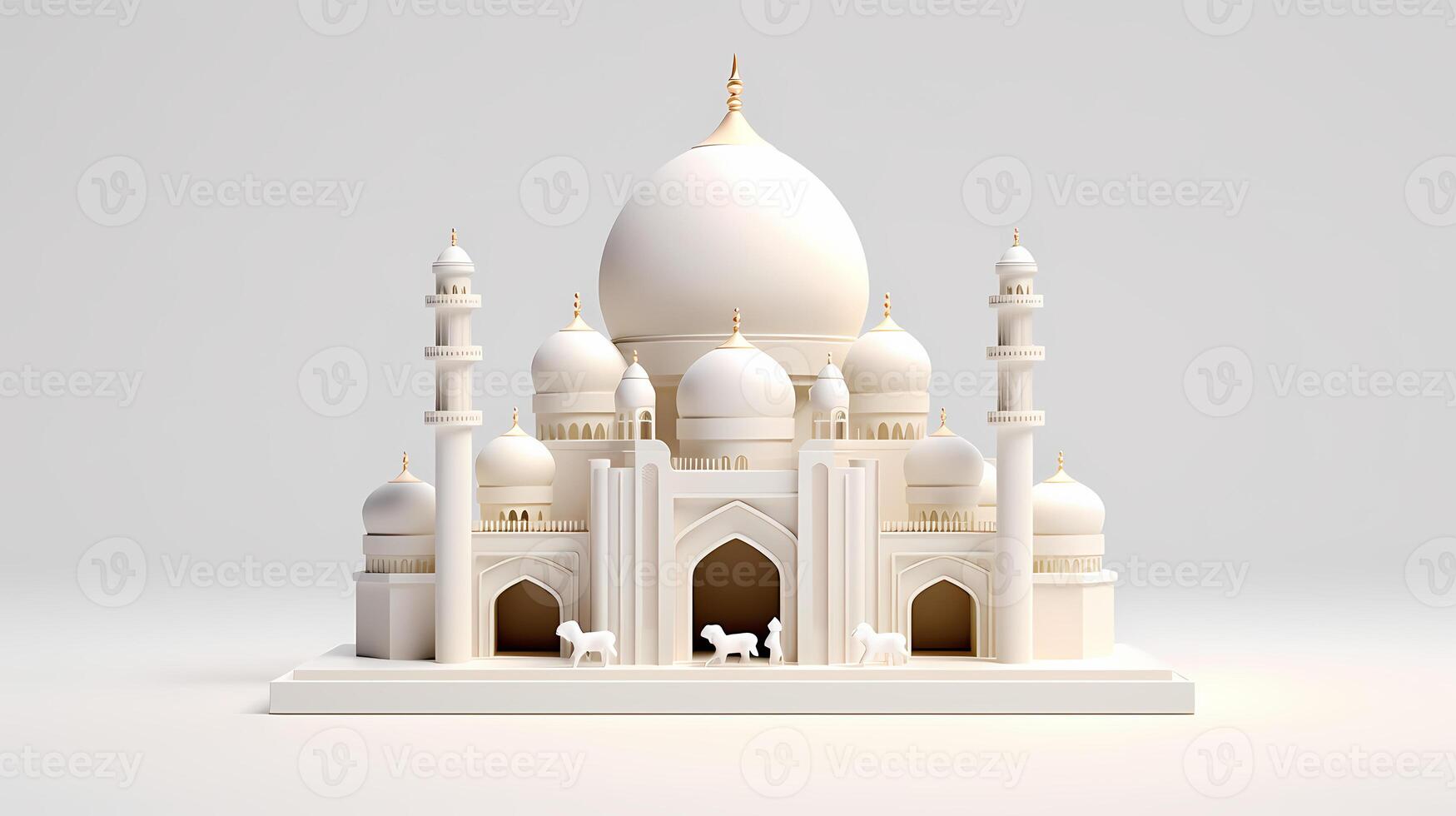 eid Alabama adha bandera diseño ilustración. islámico y Arábica antecedentes para el musulmán comunidad festival. musulmán día festivo. 3d moderno islámico adecuado para ramadán, hari raya, eid al-adha. generativo ai foto