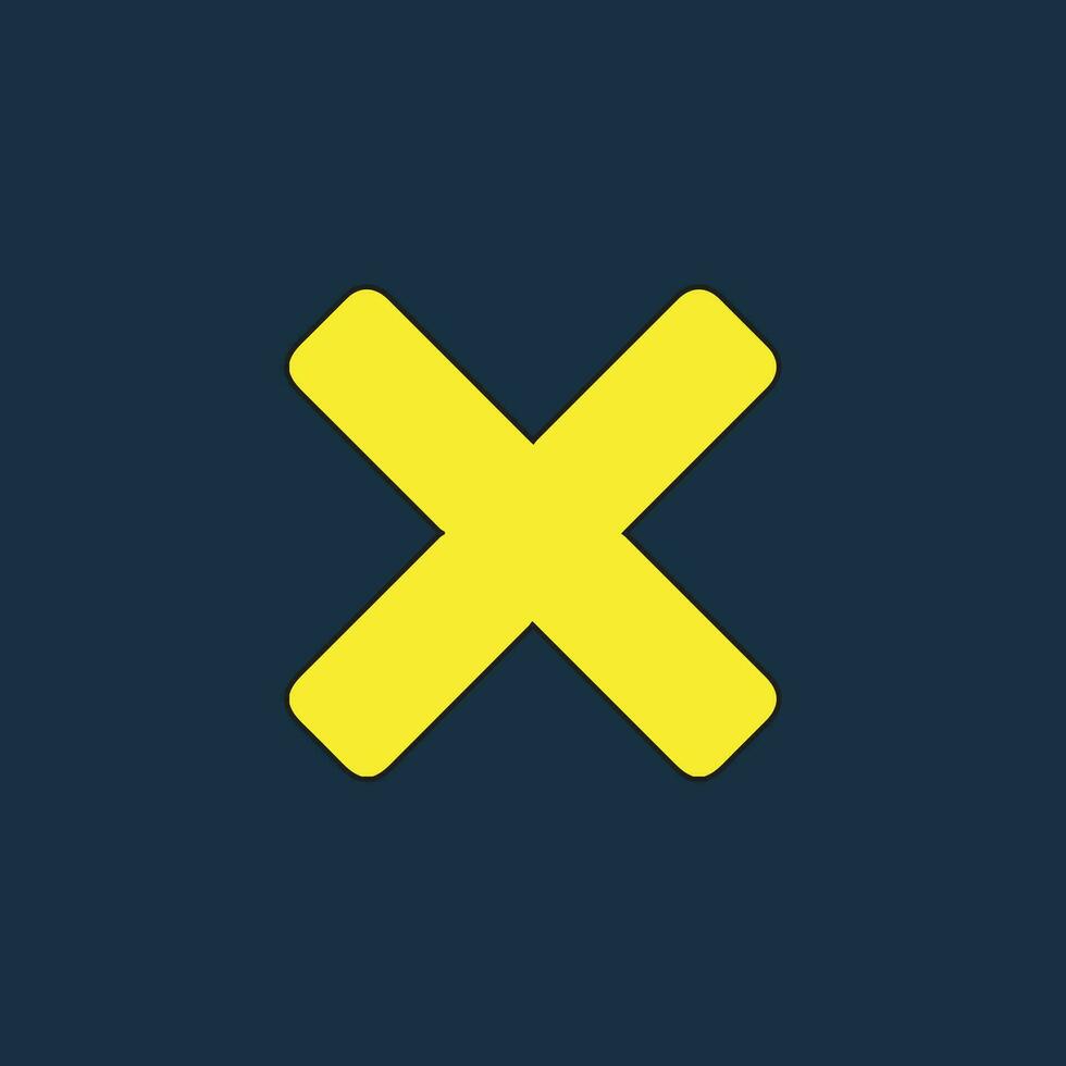 Green icon of multiplication symbol on dark blue background. Basic mathematical symbol.Business finance concept in vector. vector