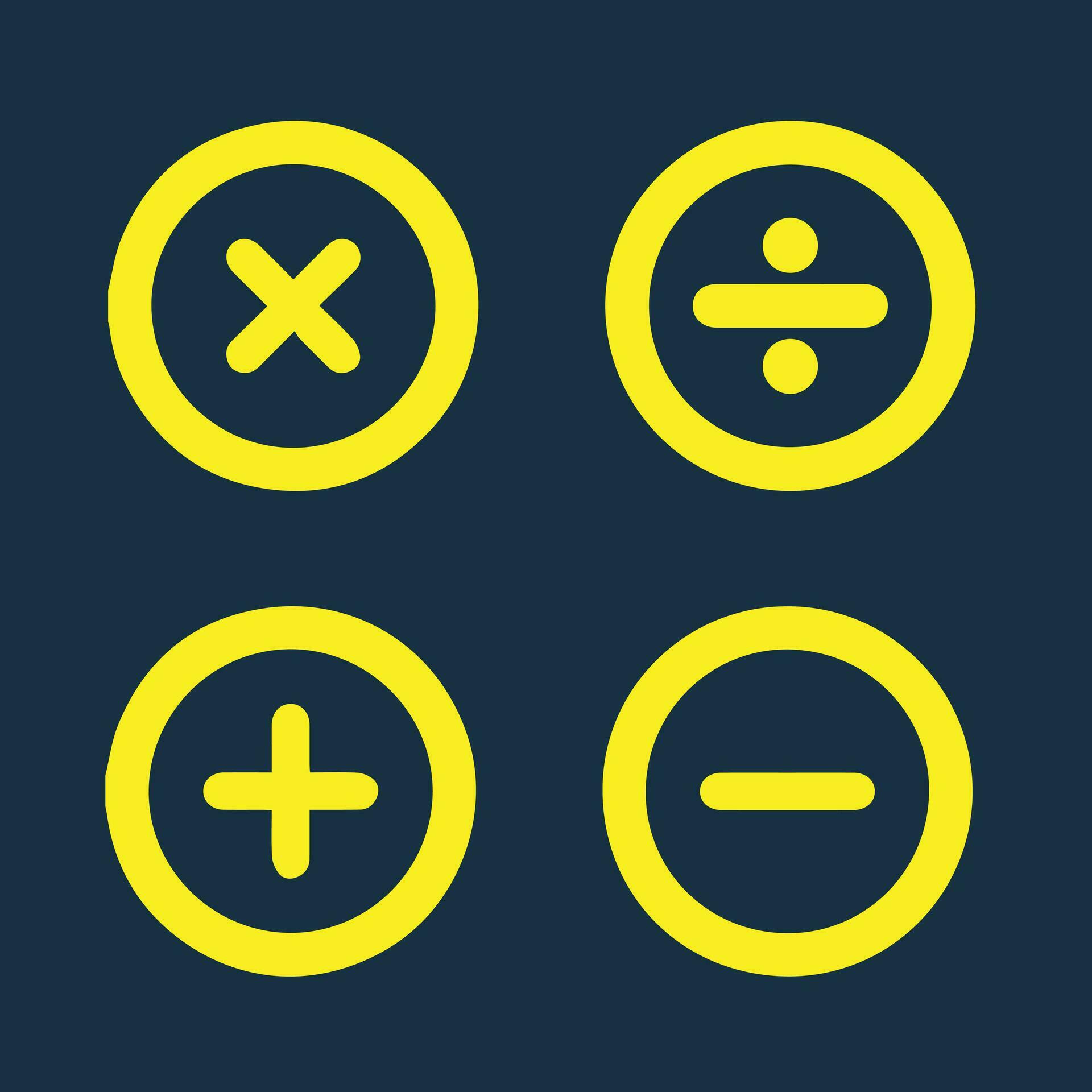 Basic mathematical symbol. Plus and minus icon set. Math symbol. equals