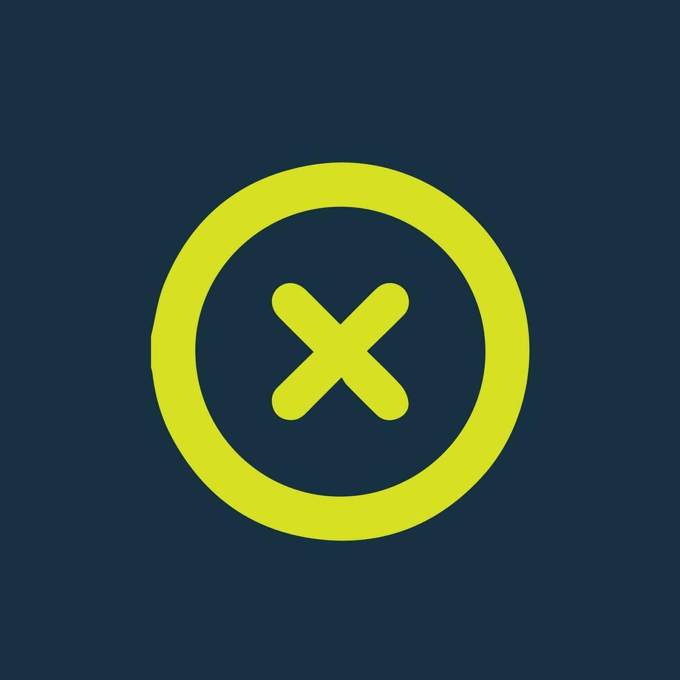 Round green icon of multiplication symbol on dark blue background. Basic mathematical symbol.Business finance concept in vector. vector
