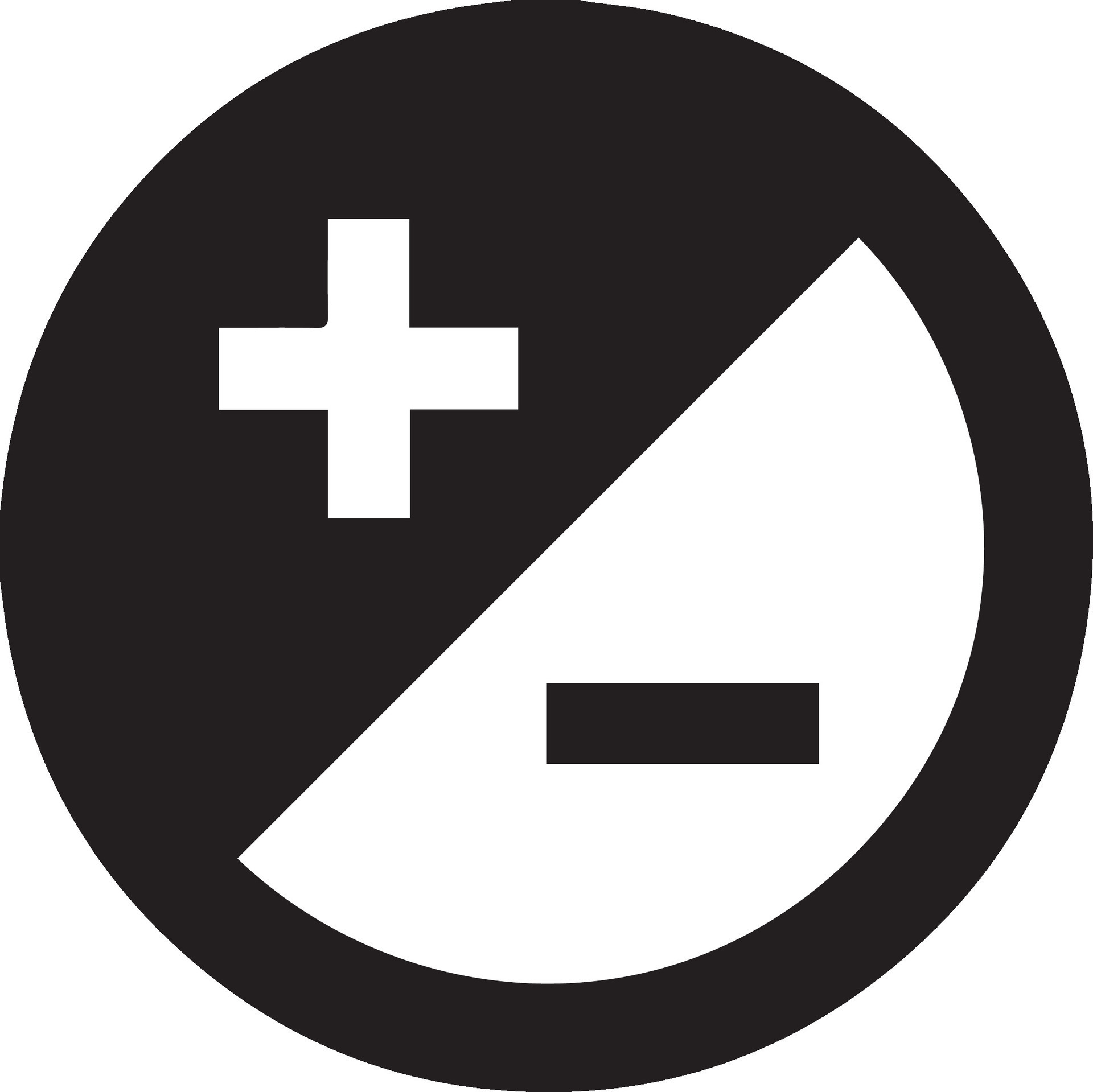 Plus and minus symbol. Basic mathematical symbol sign. Calculator ...