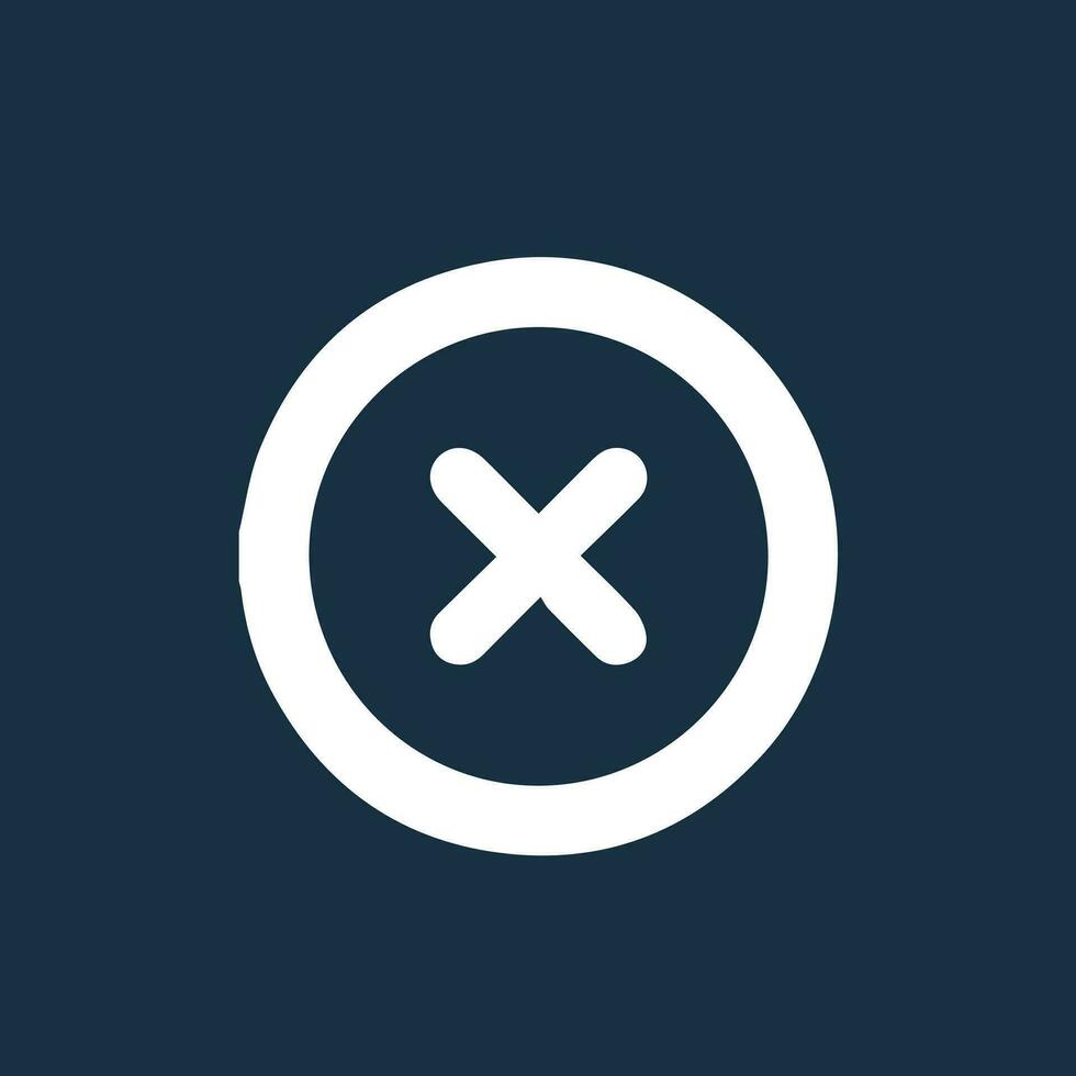 Round white icon of multiplication symbol on dark blue background. Basic mathematical symbol.Business finance concept in vector. vector