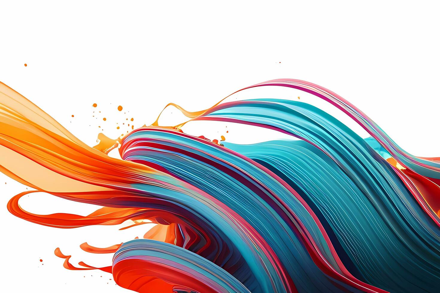 abstract wallpaper background. colorful flowing fabric, abstract, waves. AI generates photo