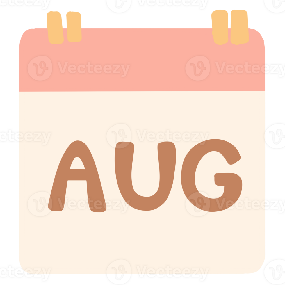 month, calendar ,August png