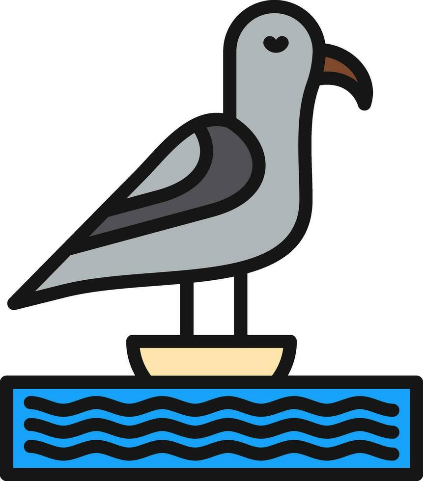 Seagull Vector Icon Design