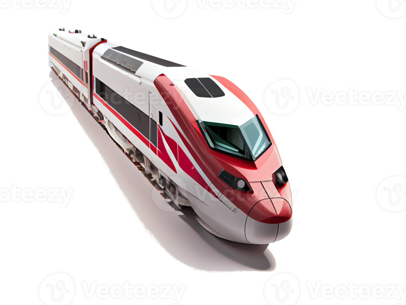 moderne haute la vitesse train sur transparent Contexte génératif ai png