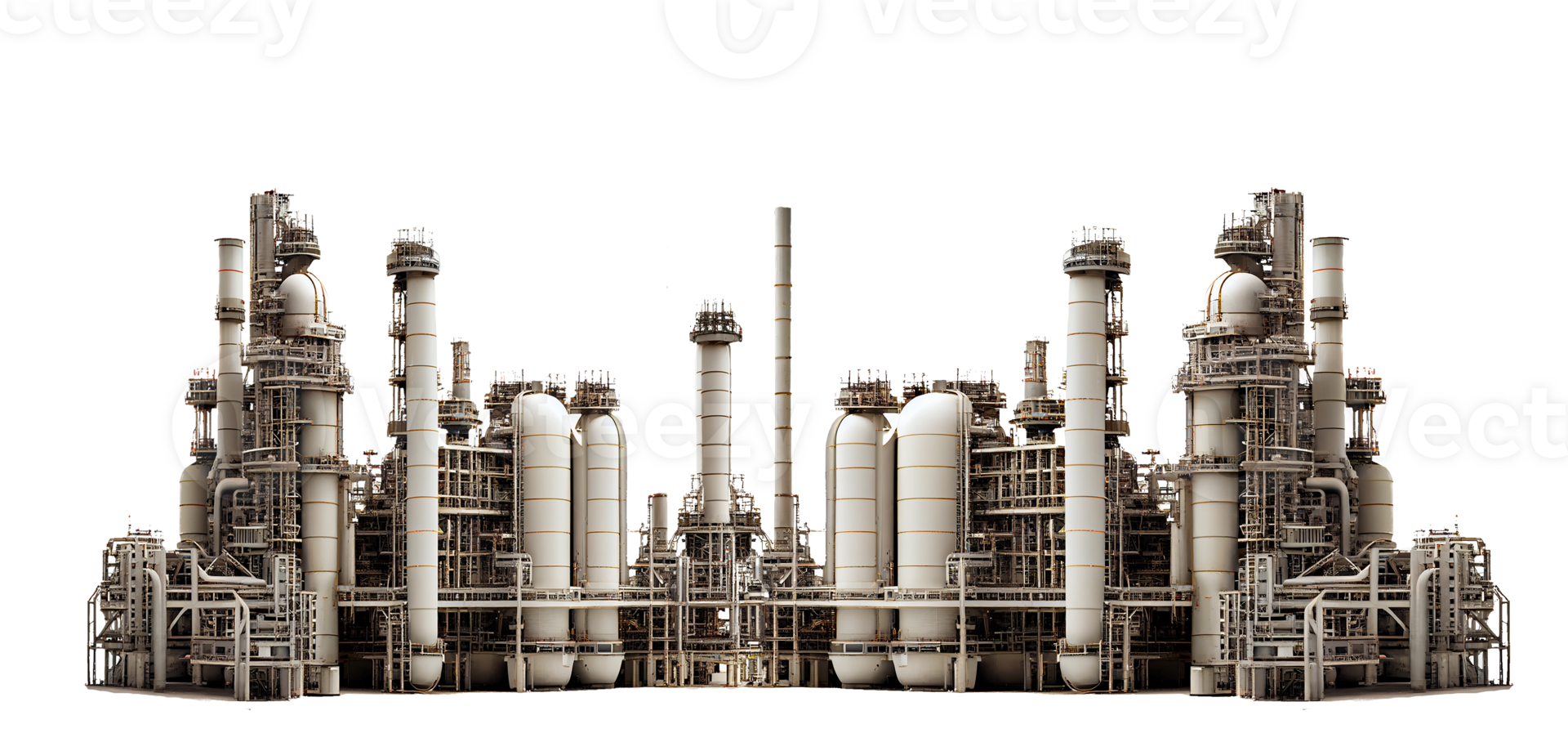 Big industrial factory on transparent background png