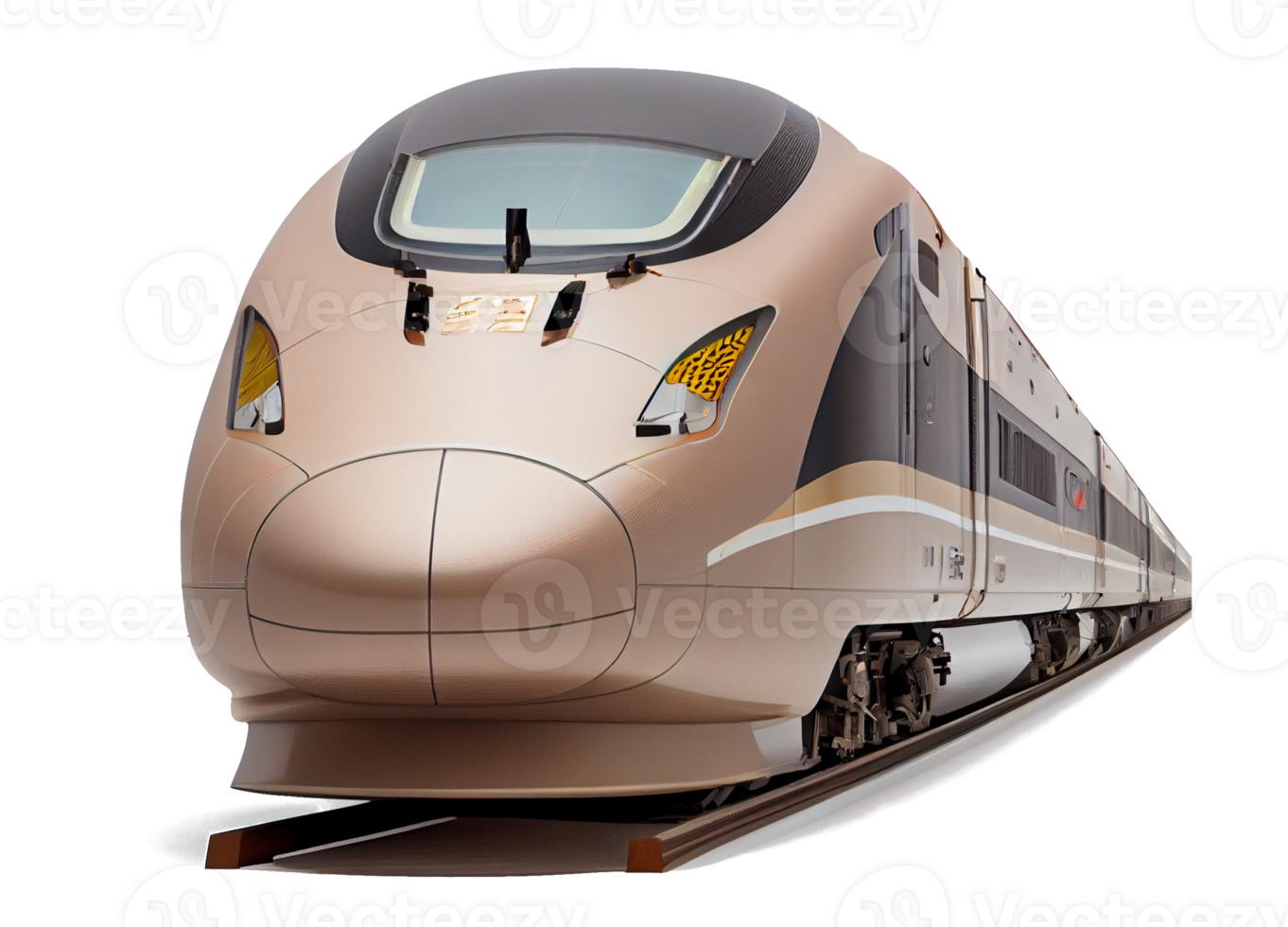 modern high speed train on a transparent background png