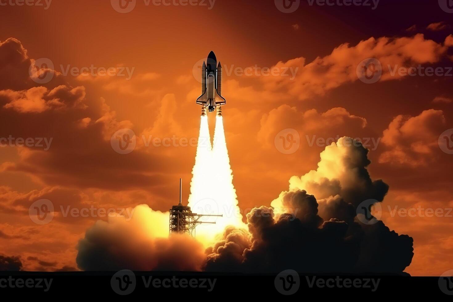 The space shuttles launching. AI generative photo