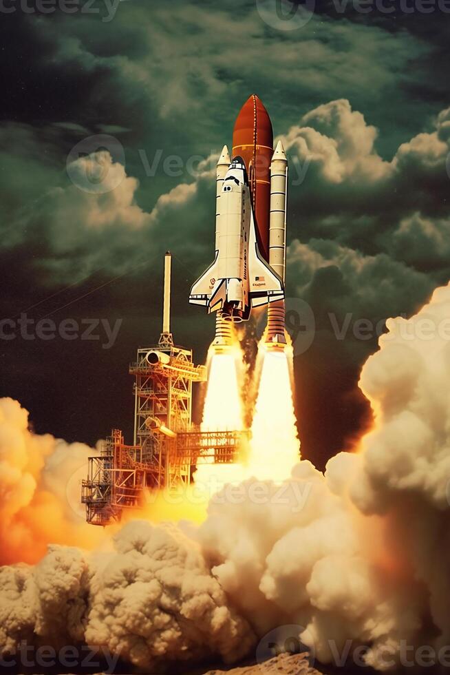 The space shuttles launching. photo