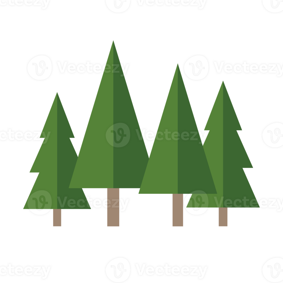 forêt dans la conception graphique de style plat png