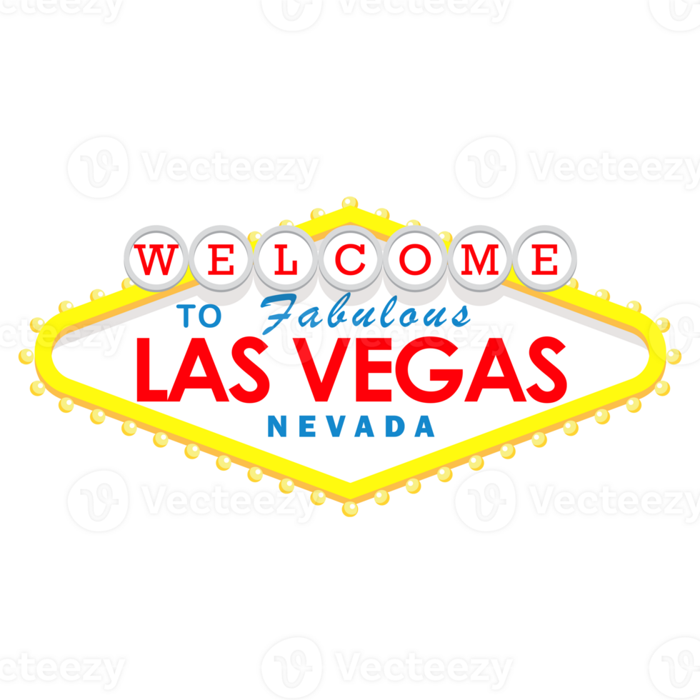 Classic retro Welcome to Las Vegas sign png