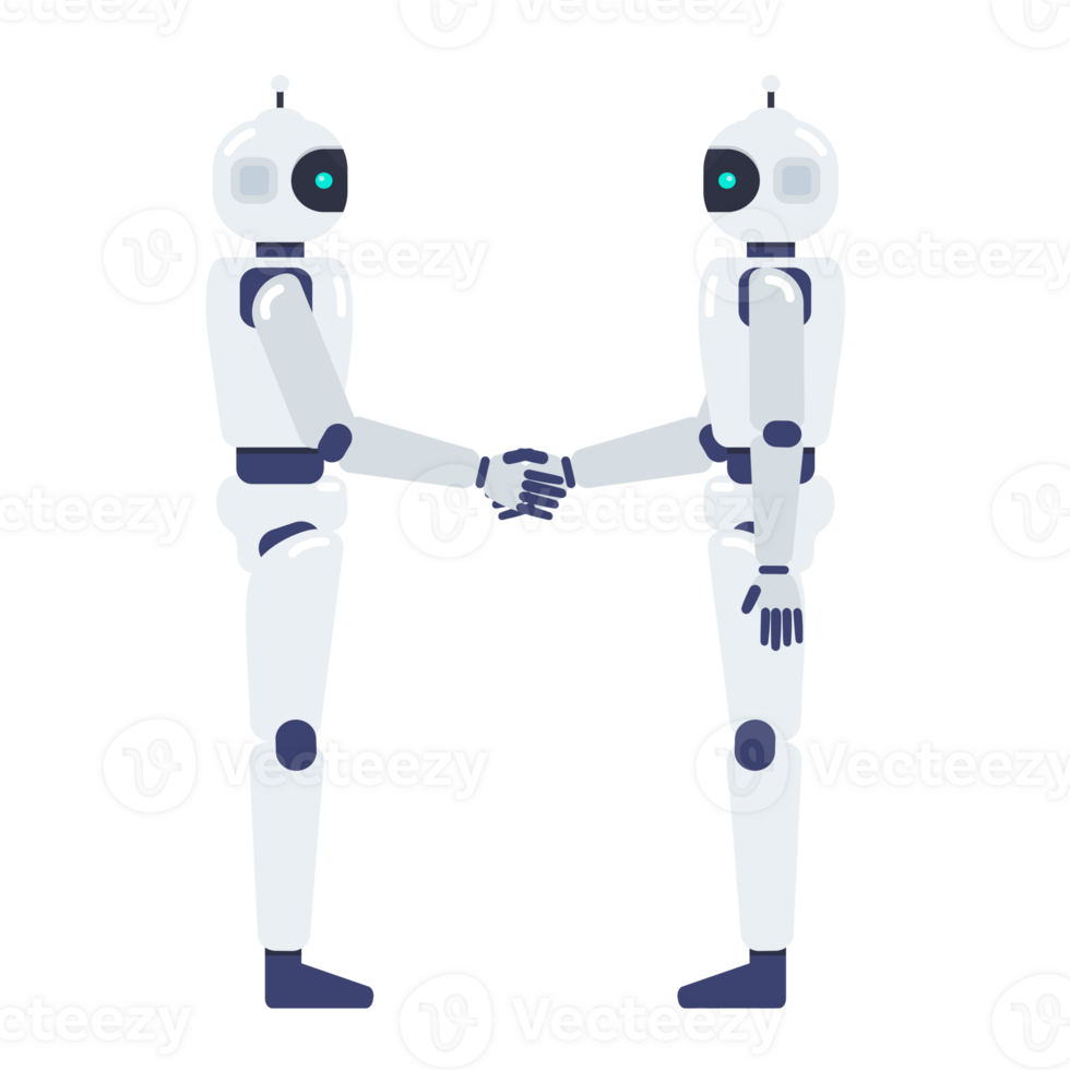 Handshake between two robots png