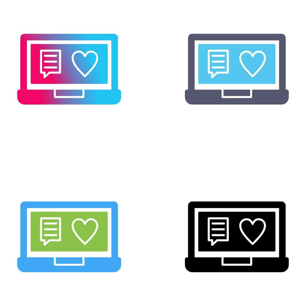 Chat and Laptop Vector Icon