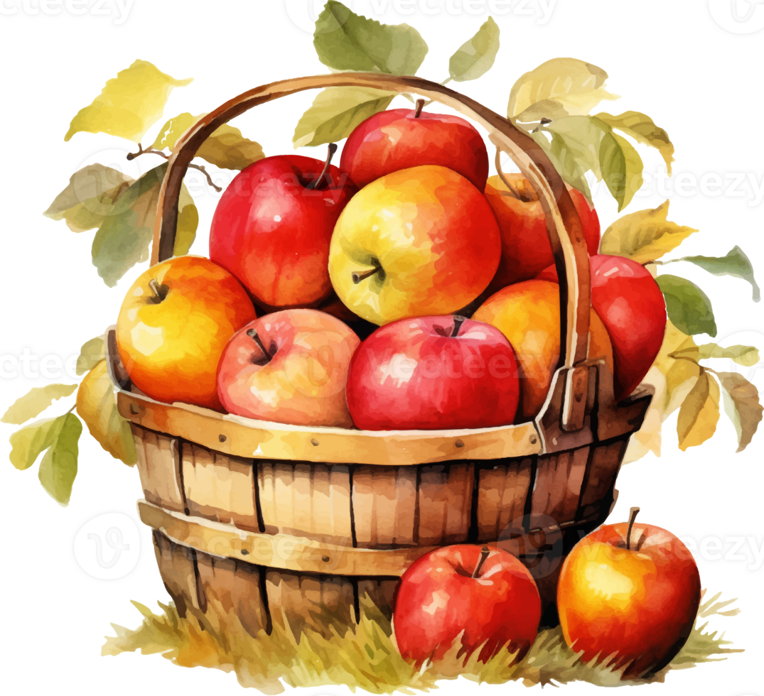 autumn harvest watercolor ai generate png