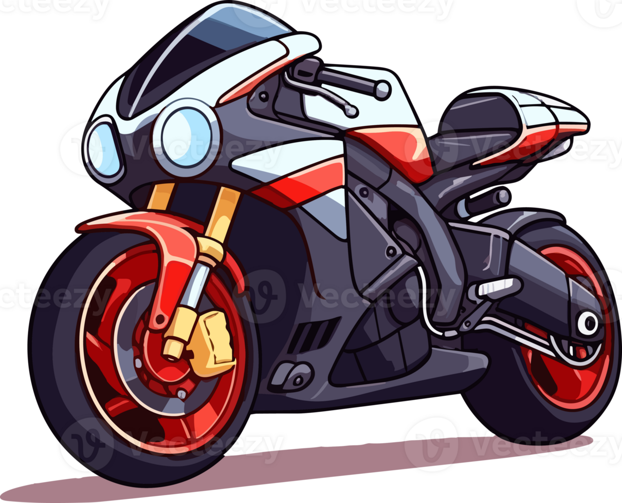 cartoon anime motorbike ai generate png