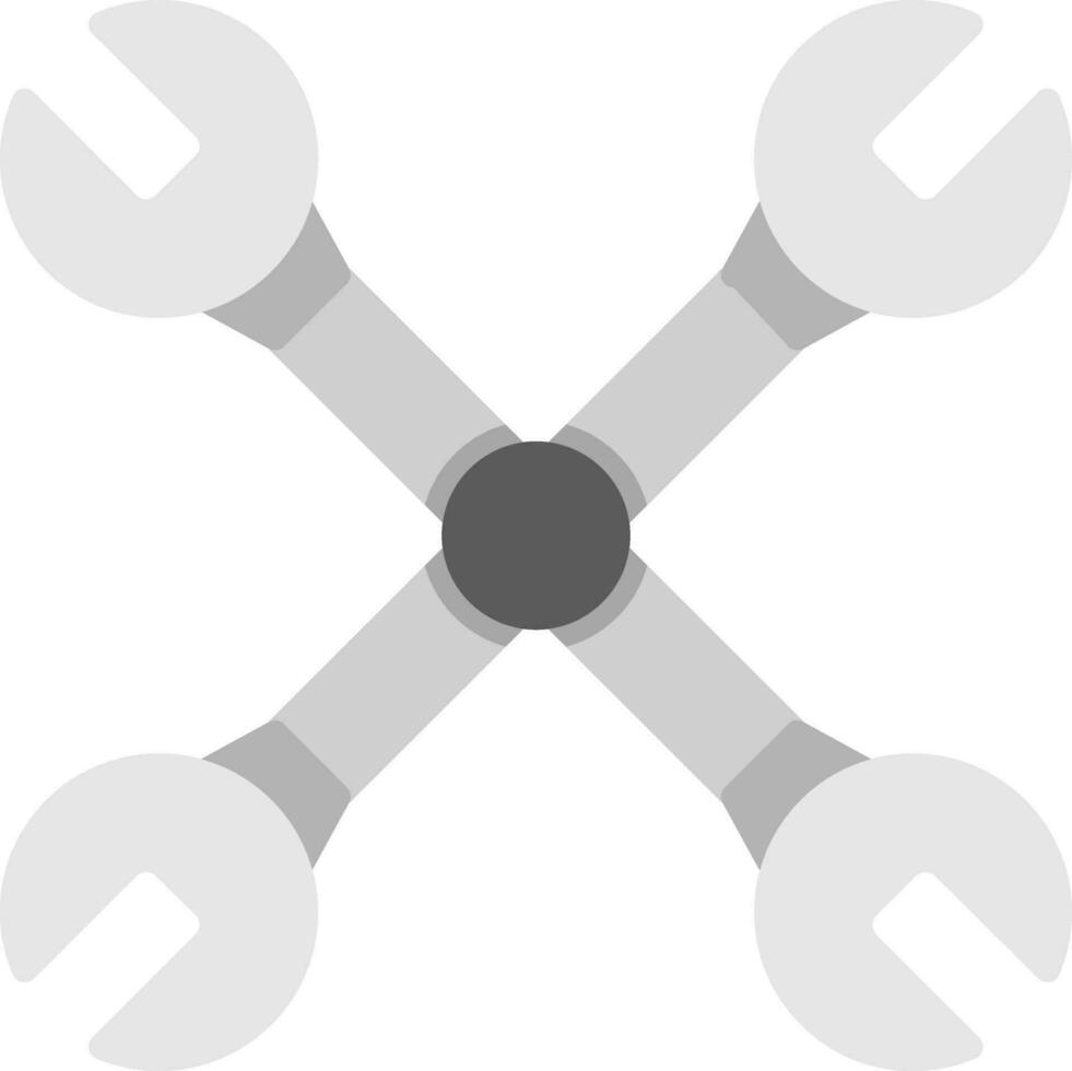Cross wrench Vector Icon Design