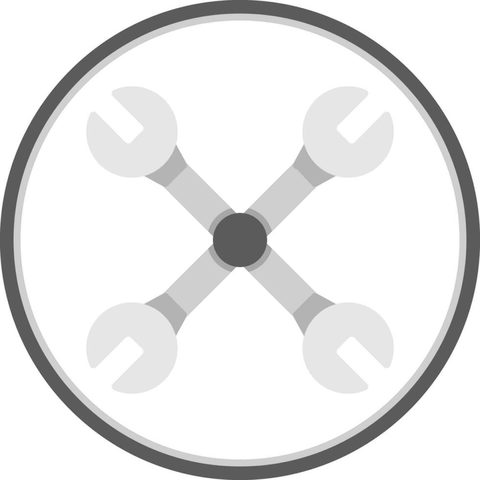 Cross wrench Vector Icon Design