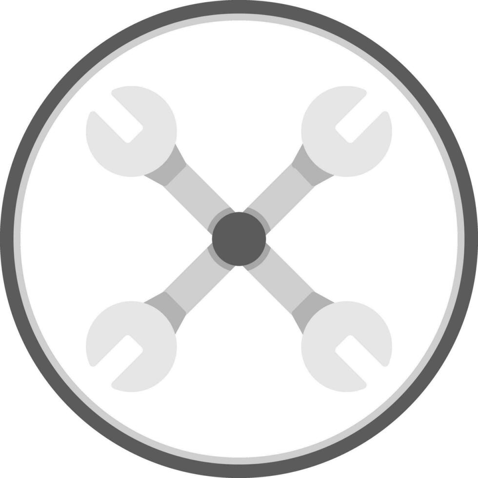 Cross wrench Vector Icon Design