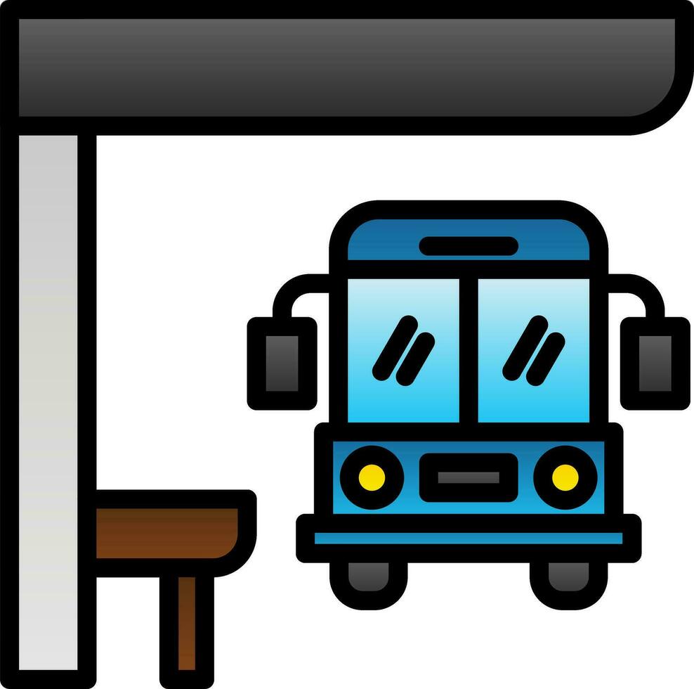 Bus stop Vector Icon Design