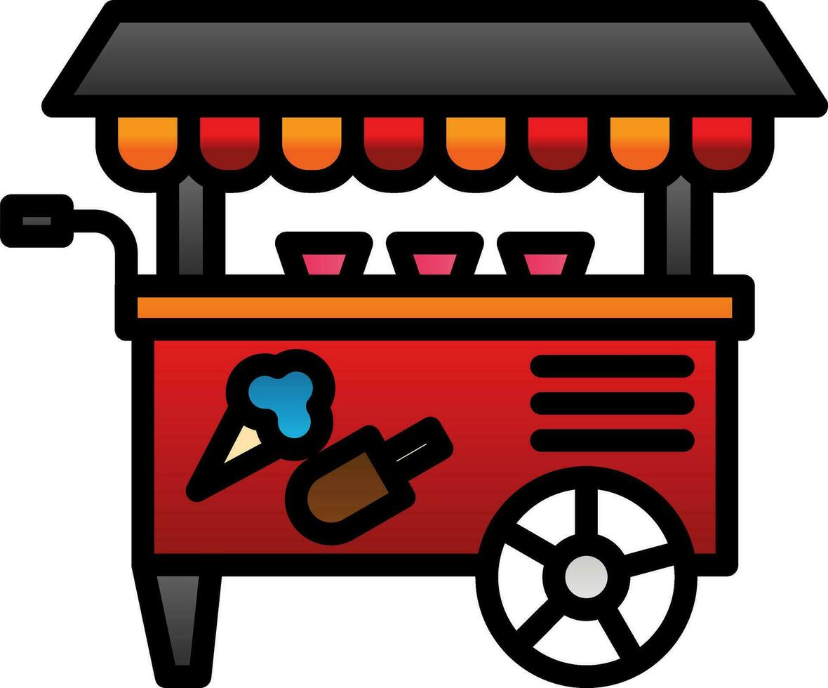 Ice cream cart Vector Icon Design