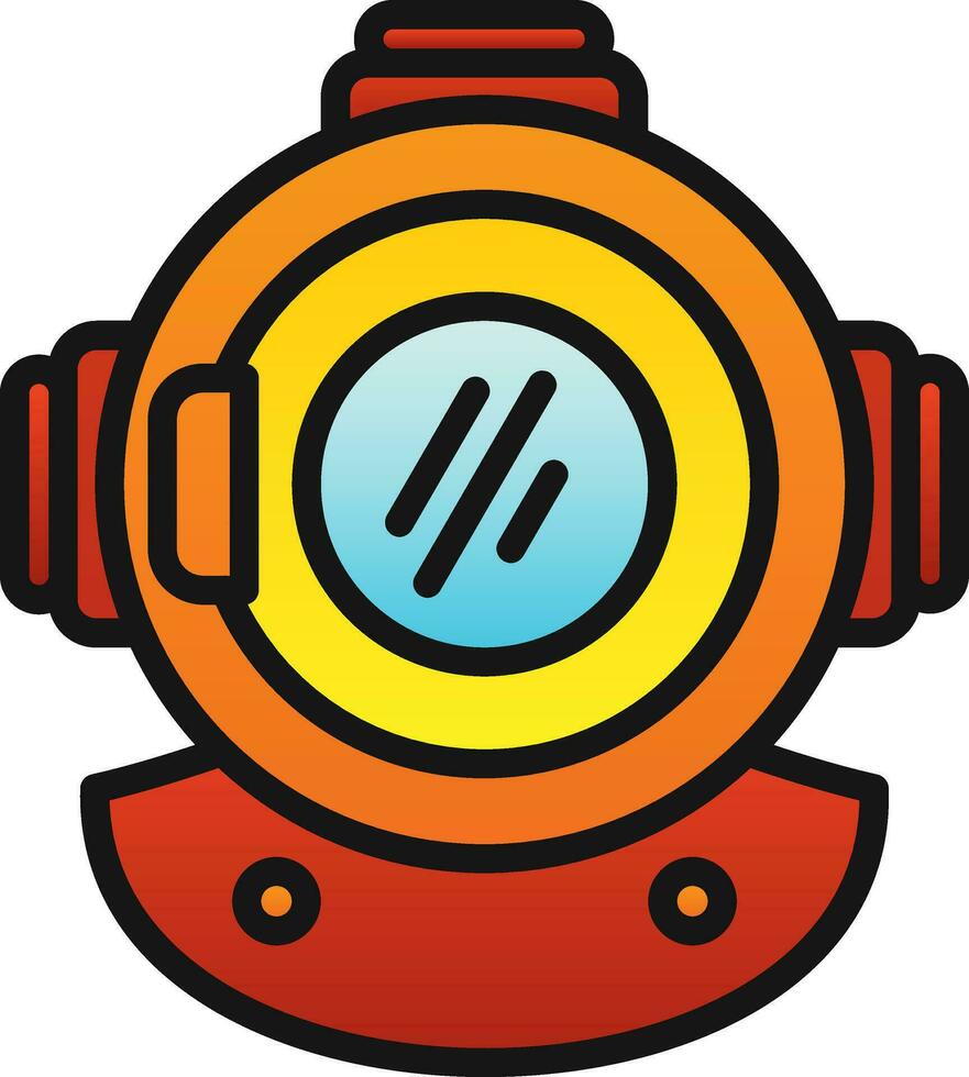 Diving helmet Vector Icon Design