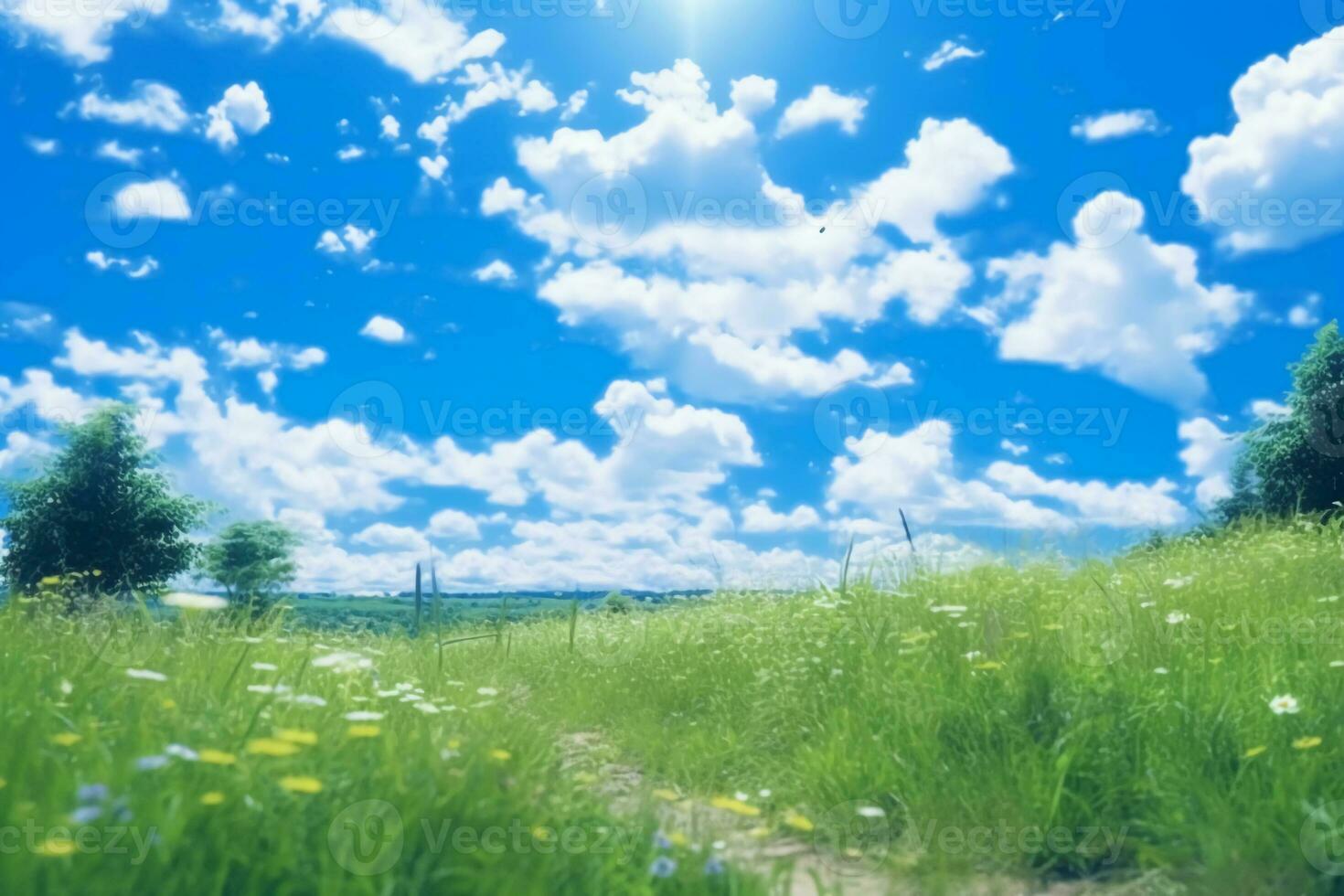 Japón, pleno verano, azul cielo, claro cielo. ai generativo foto