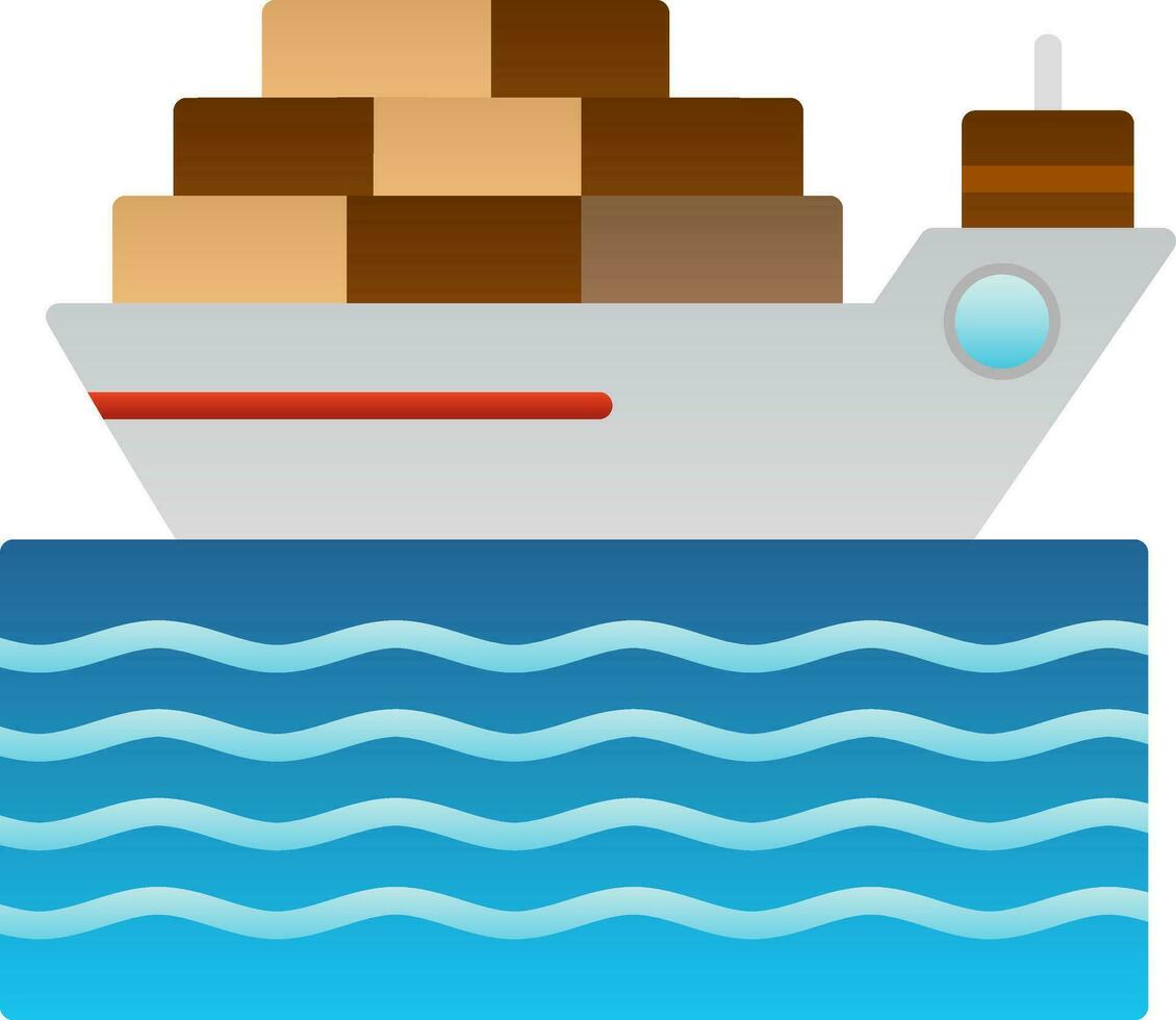 Cargo ship Vector Icon Design