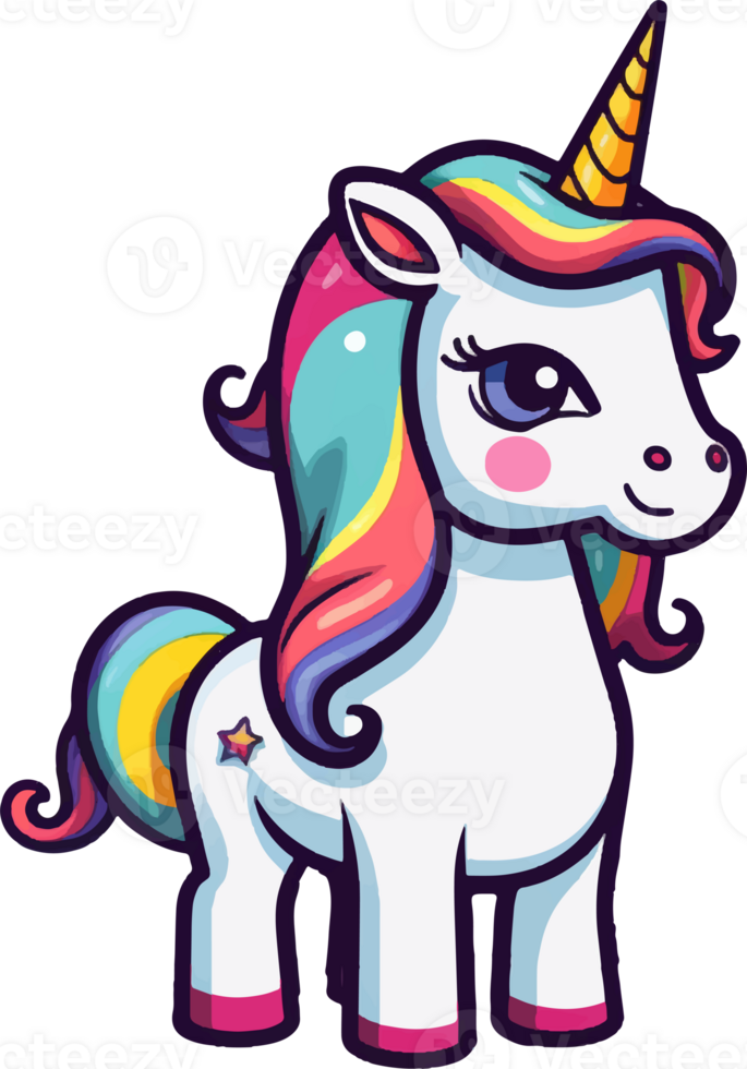 pony cute rainbow ai generate png