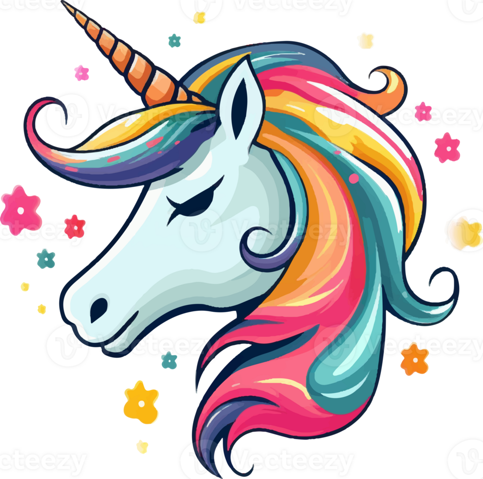 pony cute rainbow ai generate png