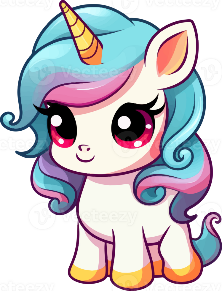 pony cute rainbow ai generate png