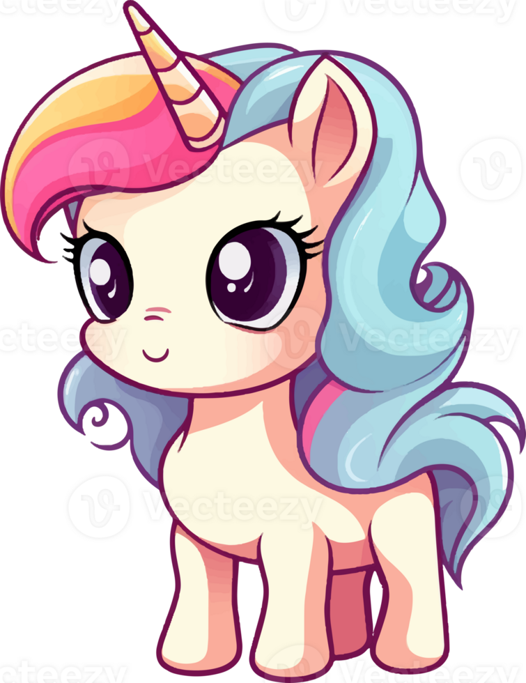 poney mignonne arc en ciel ai produire png