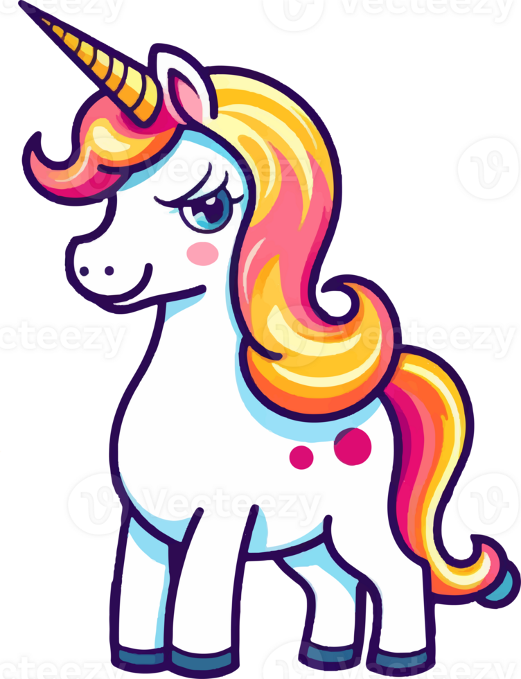 pony cute rainbow ai generate png