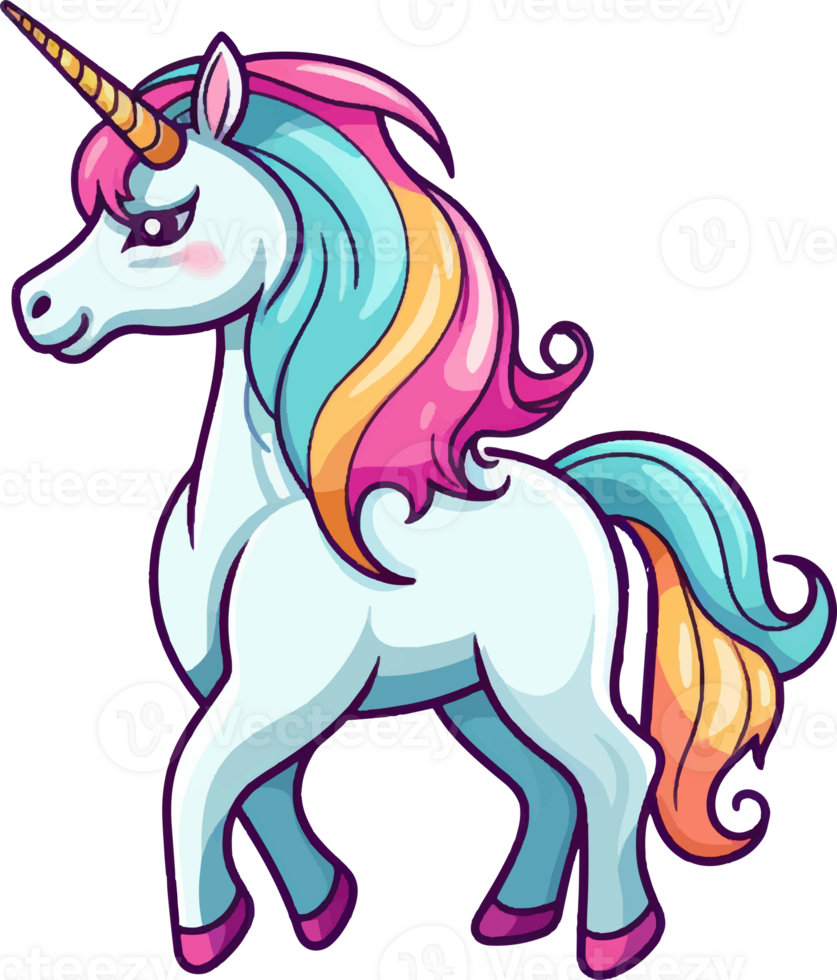 pony cute rainbow ai generate png