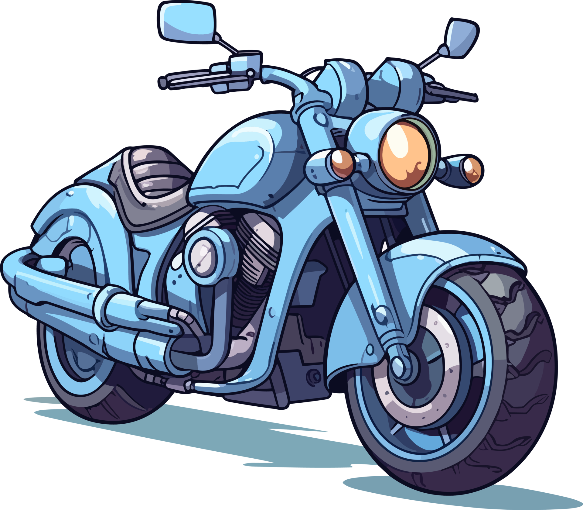 Azul Moto Azul Moto Dos Desenhos Animados Carro Azul PNG