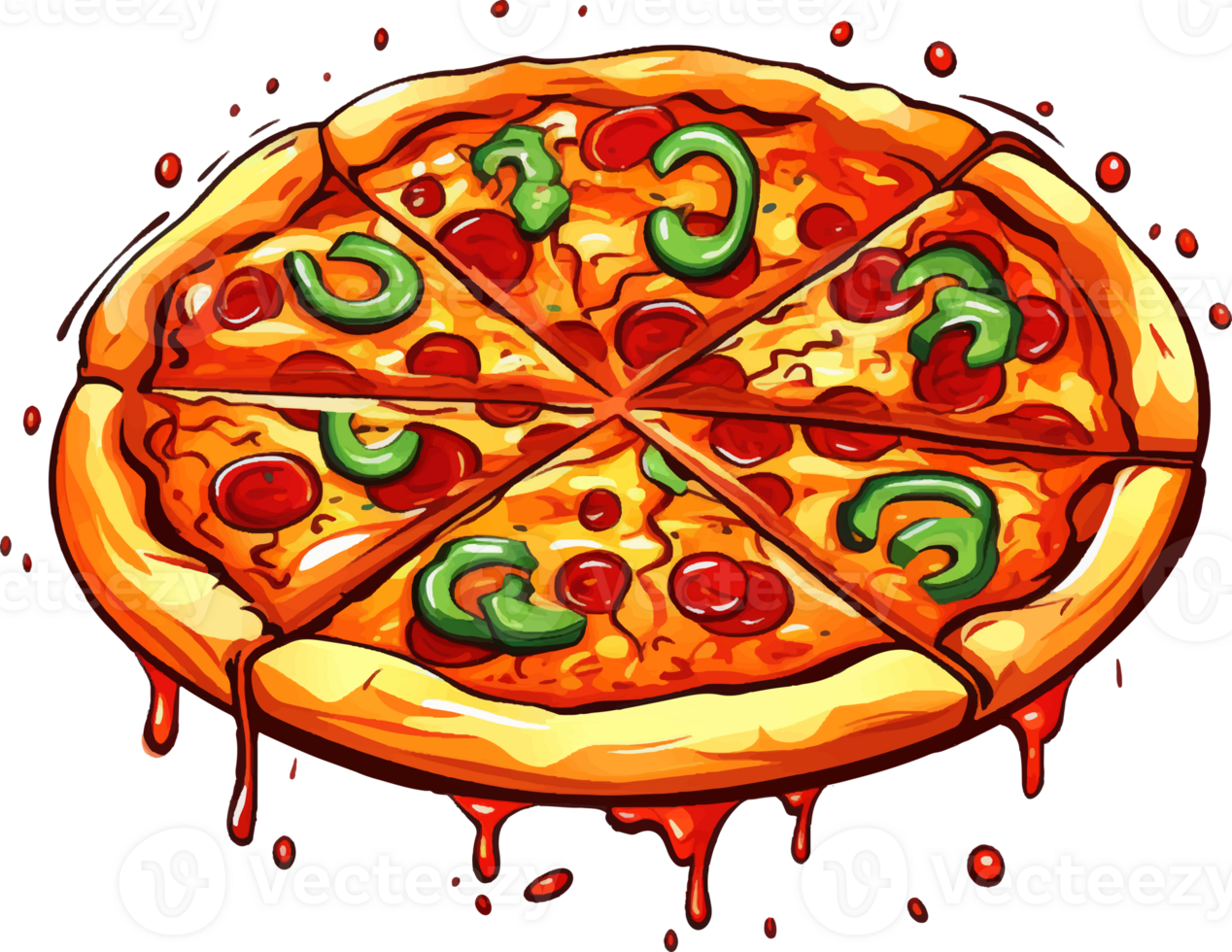 pizza desenho animado ai gerar png