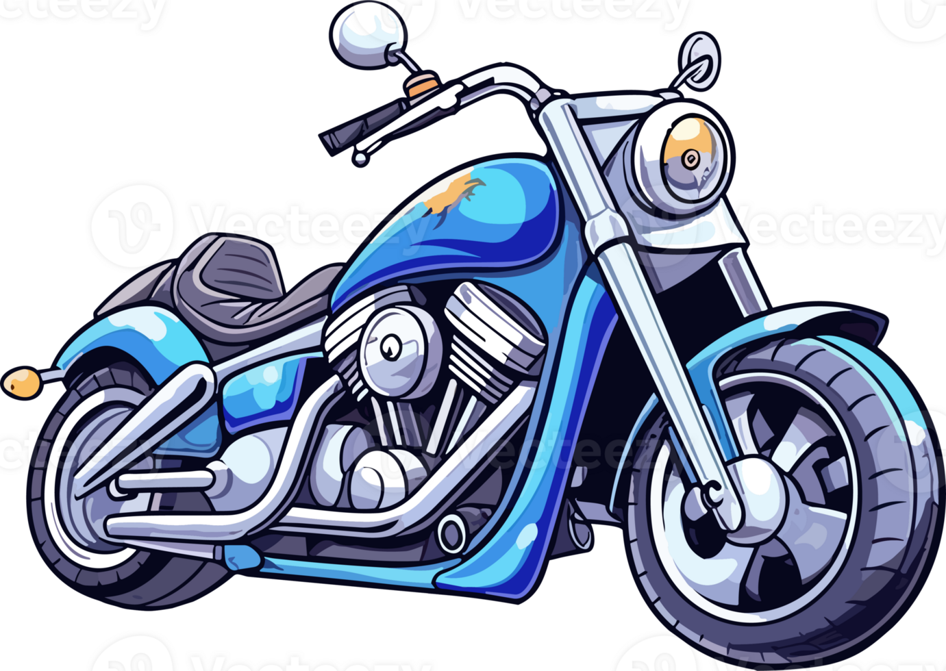 tecknad serie anime motorcykel ai generera png