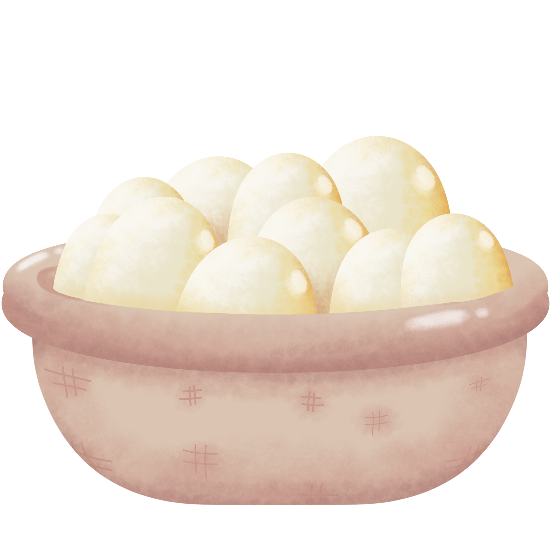 Chicken Eggs in a Basket 25221482 PNG