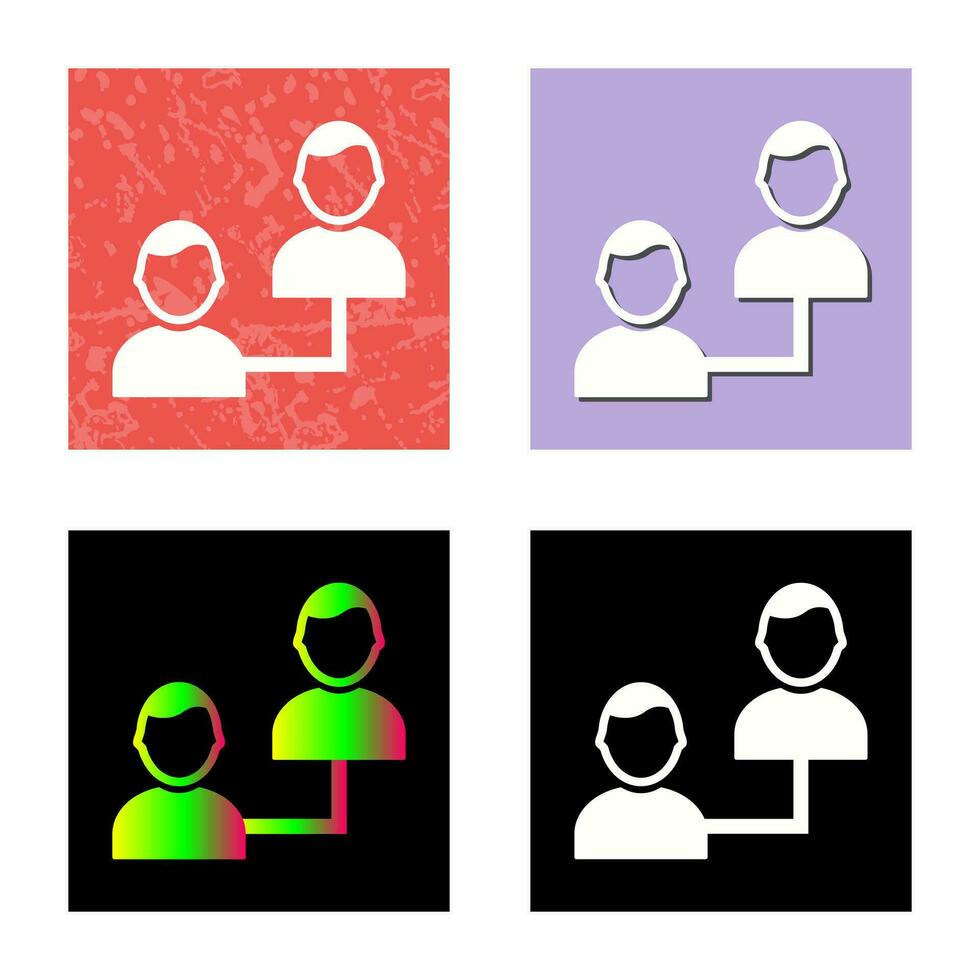 Unique Connected Profiles Vector Icon