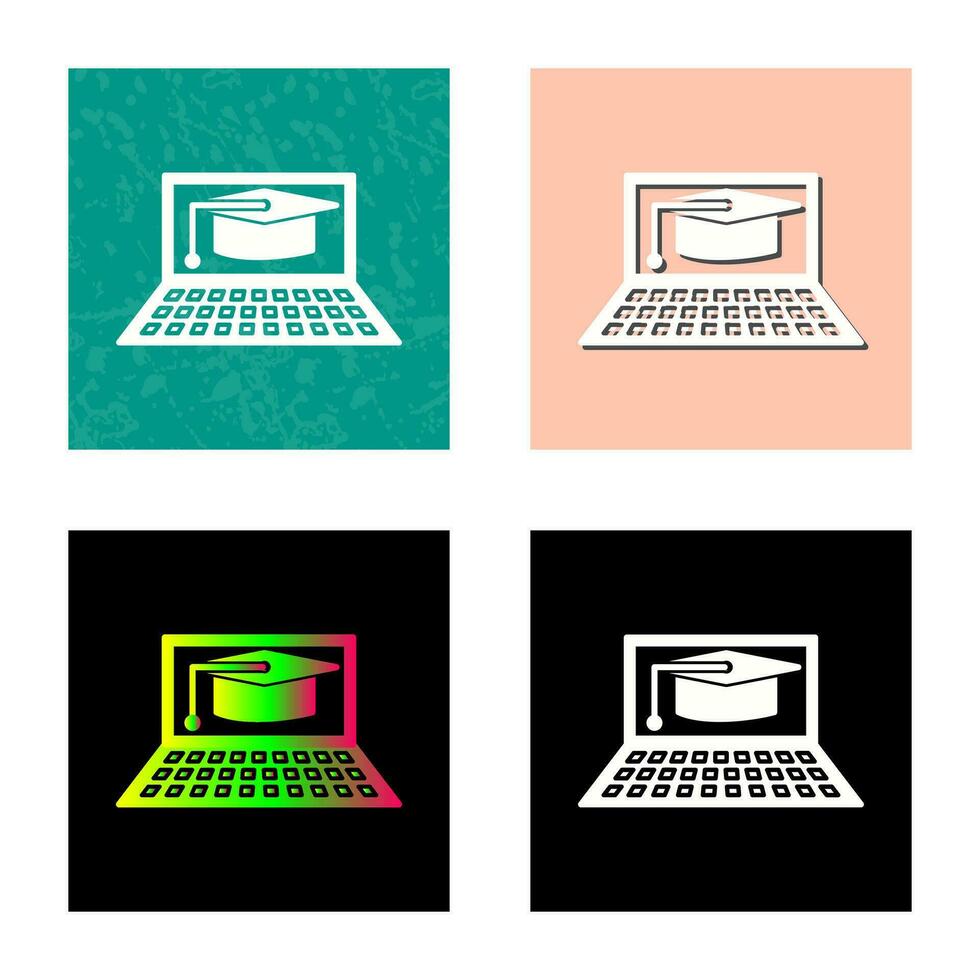 Unique Online Graduation Vector Icon