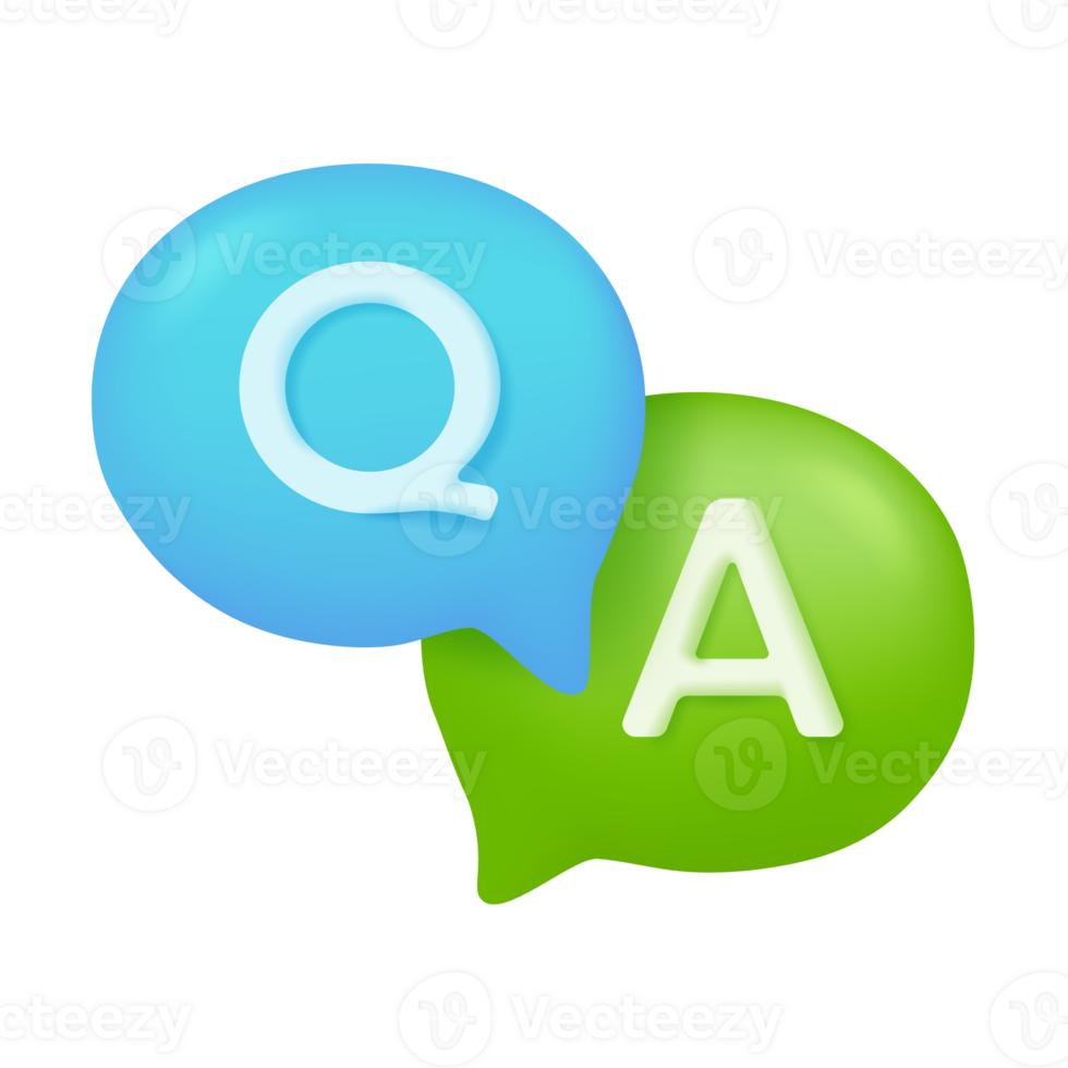 3d text box. Speech bubble dialog dialogue. questions and answers png